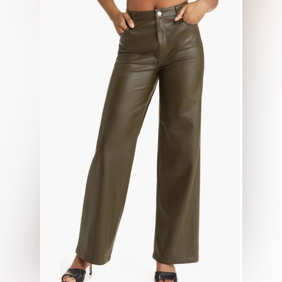 BLANKNYC Franklin High Waist Faux Leather Wide Leg Pants - Picture 1 of 7